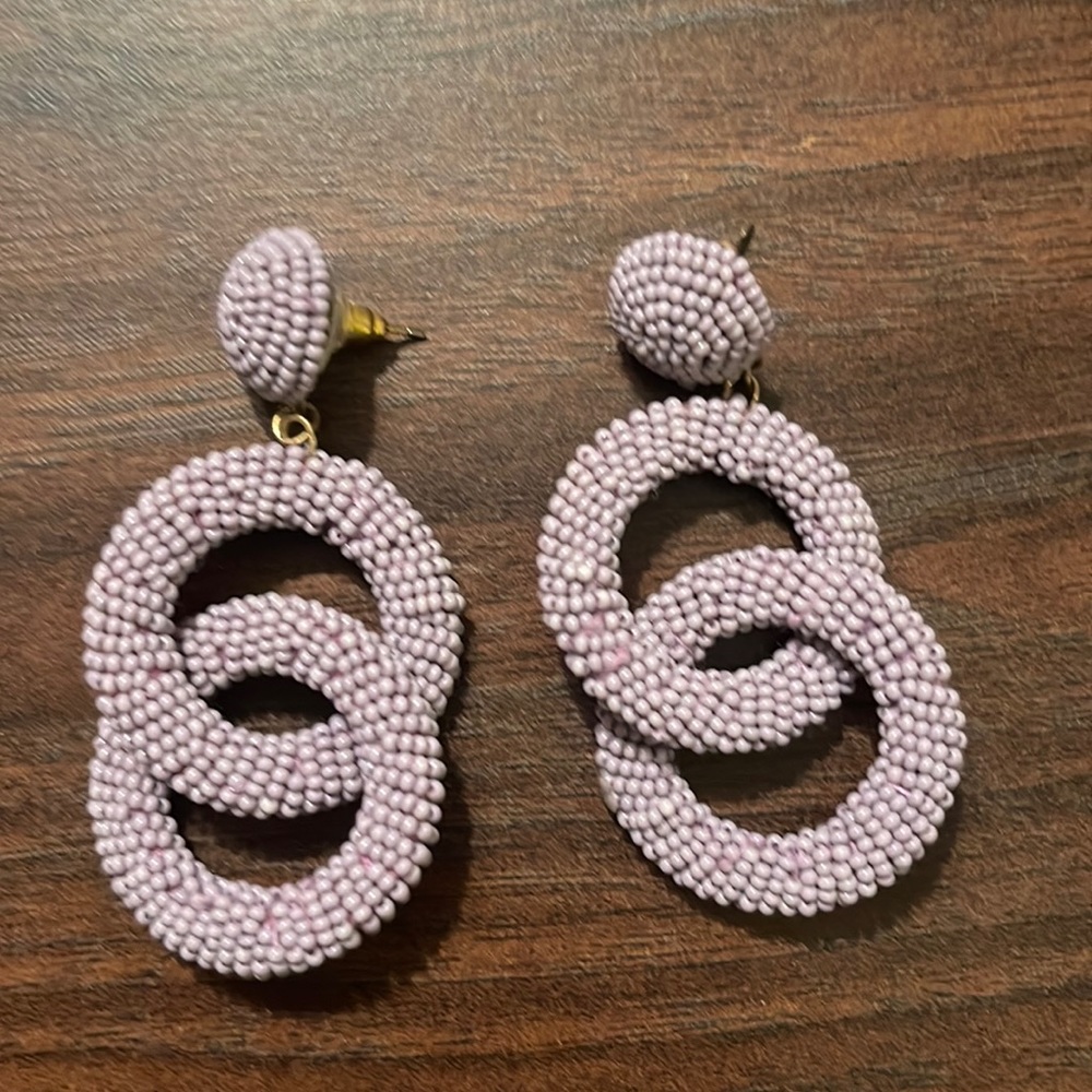 Purple drop earrings